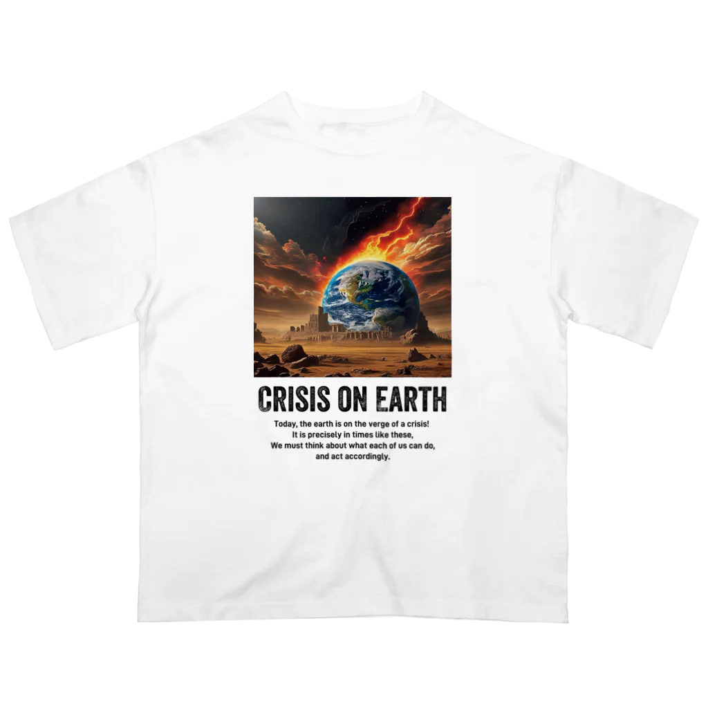 AI-assembleの地球の危機 Crisis on Earth Oversized T-Shirt