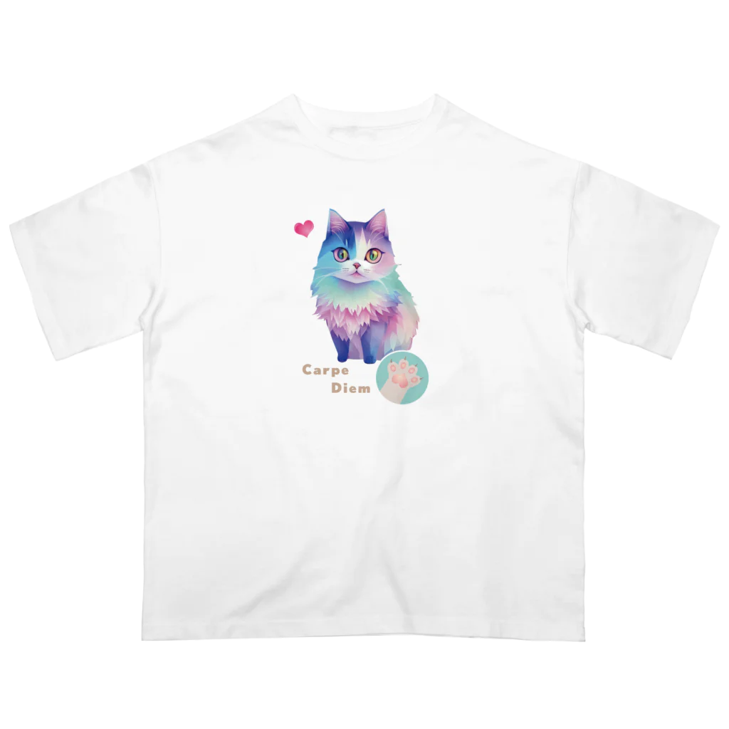 縞ネコ屋のネコTシャツ (010猫) Oversized T-Shirt