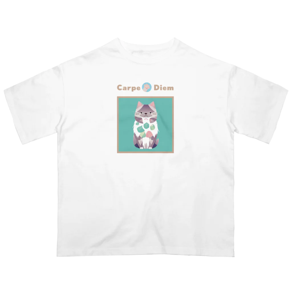 縞ネコ屋のネコTシャツ (017猫) オーバーサイズTシャツ