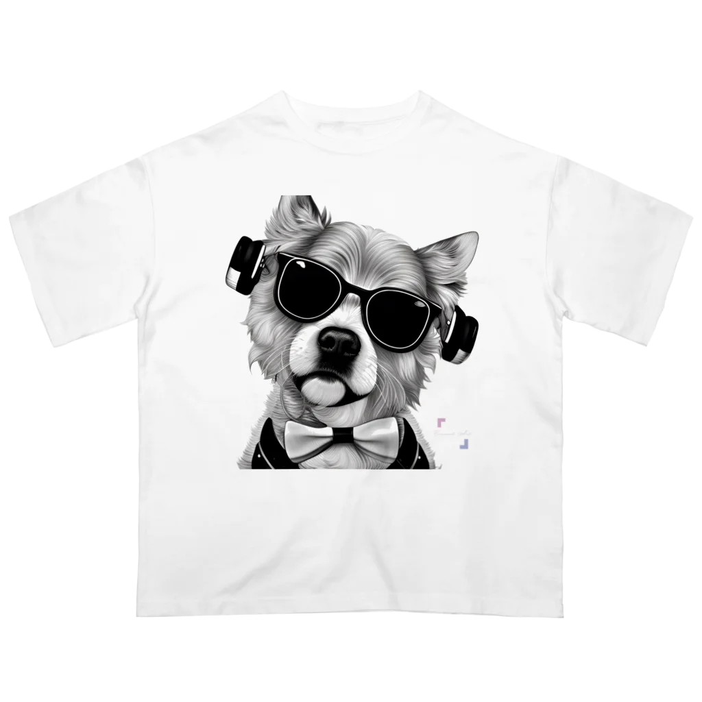 Connect Art SUZURI STOREのConnect Art 003 Dog オーバーサイズTシャツ