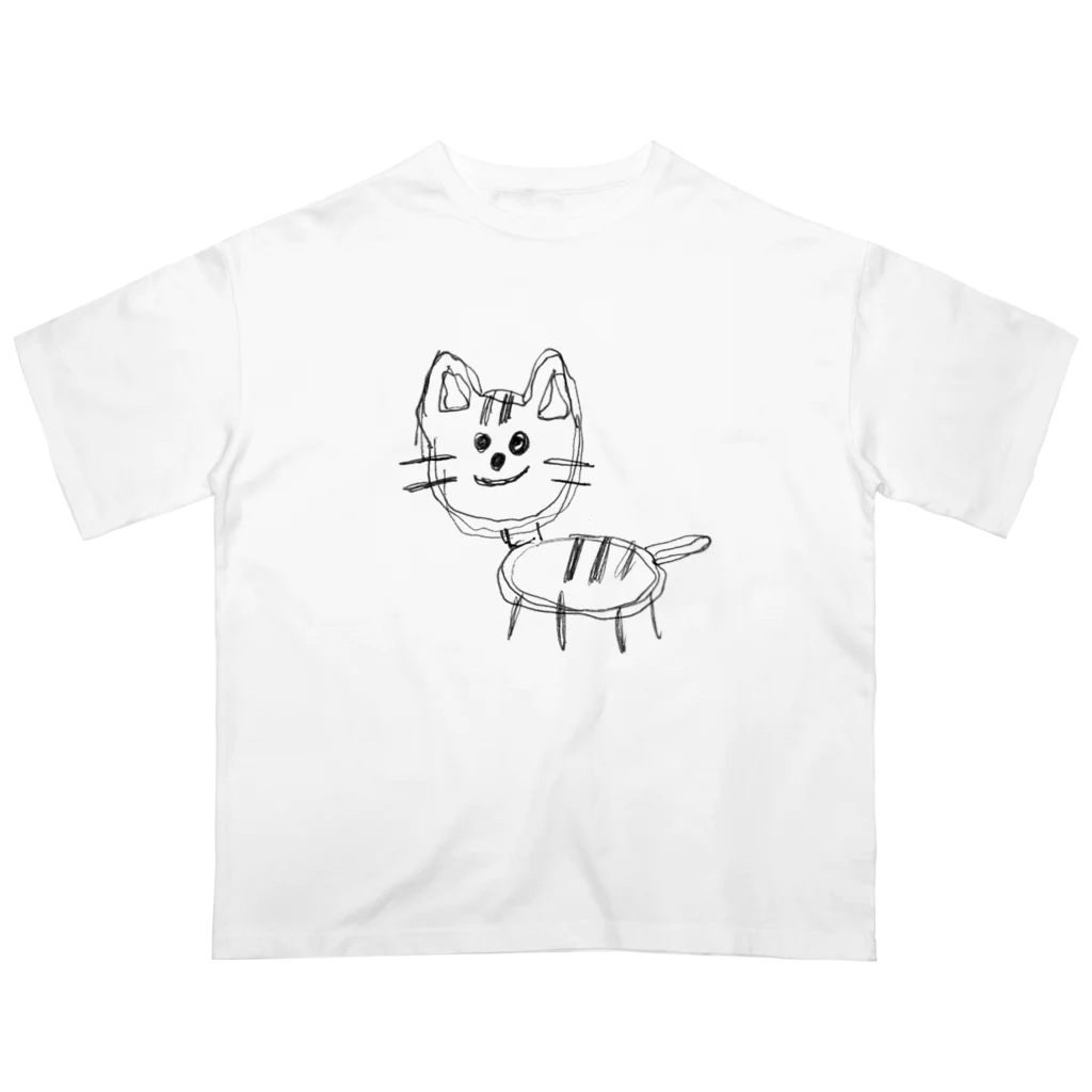 ちまきの不気味なねこ オーバーサイズTシャツ