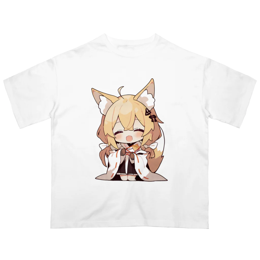 jai-to-anのミコン (Mikon) ver.1 狐の神様、きつね、キツネ オーバーサイズTシャツ