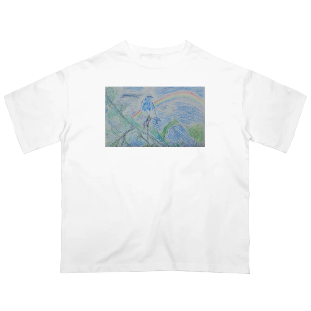 癒やし隊の鳥（青い鳥) オーバーサイズTシャツ