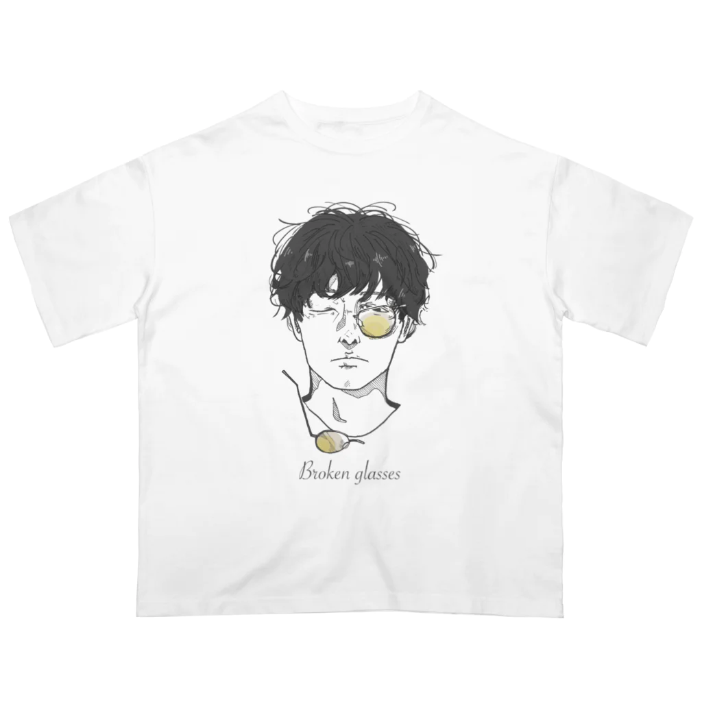 さのみきひとショップのBroken glasses  Oversized T-Shirt