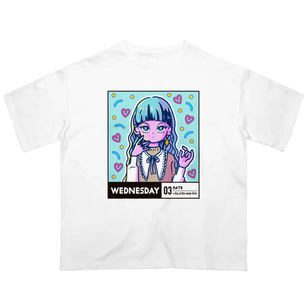 x曜日の彼女 の03-3-date-Wednesday オーバーサイズTシャツ