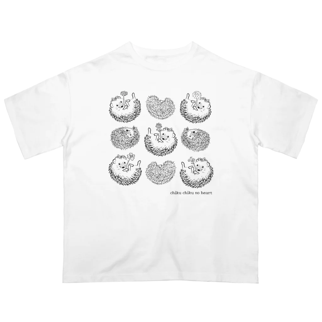 せど はるなのSUZURI shopのちくちくのハート-flower- オーバーサイズTシャツ