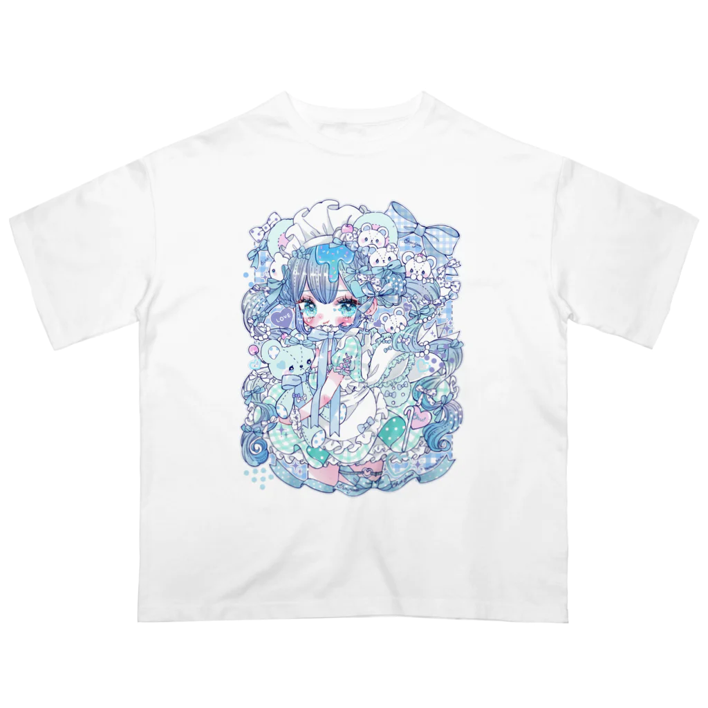 なつめみく♡イラストレーターのくまメイド オーバーサイズTシャツ