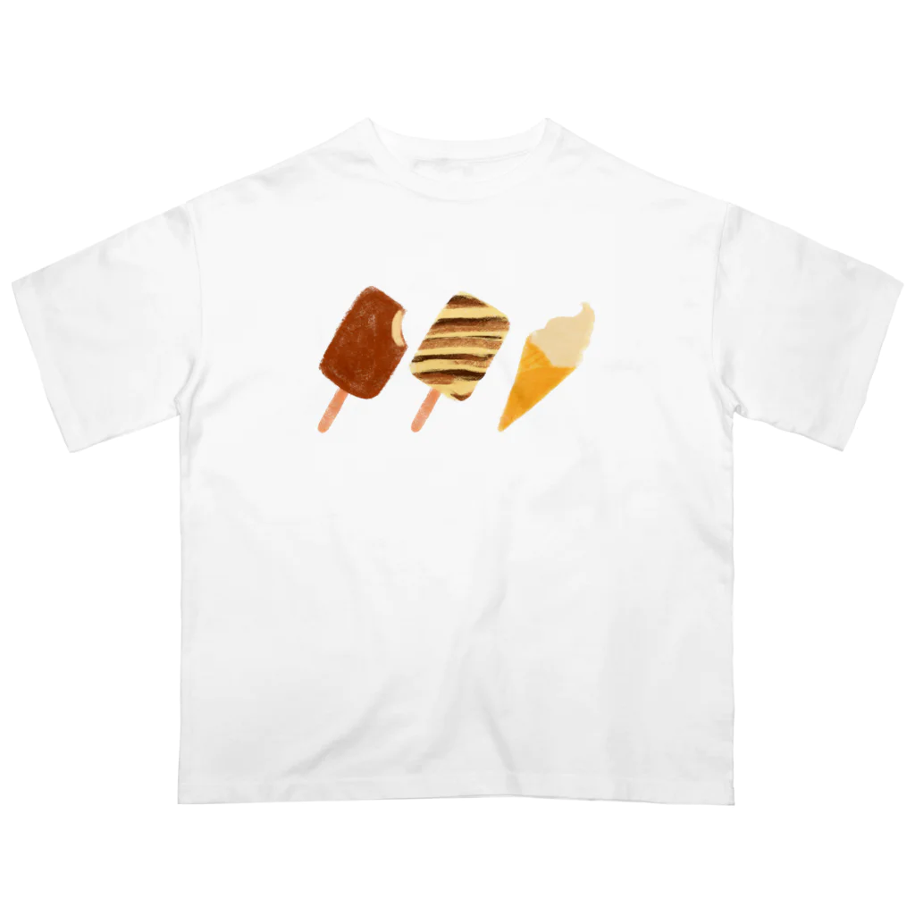 ゆきの絵です。のアイスキャンディーとソフトクリーム オーバーサイズTシャツ