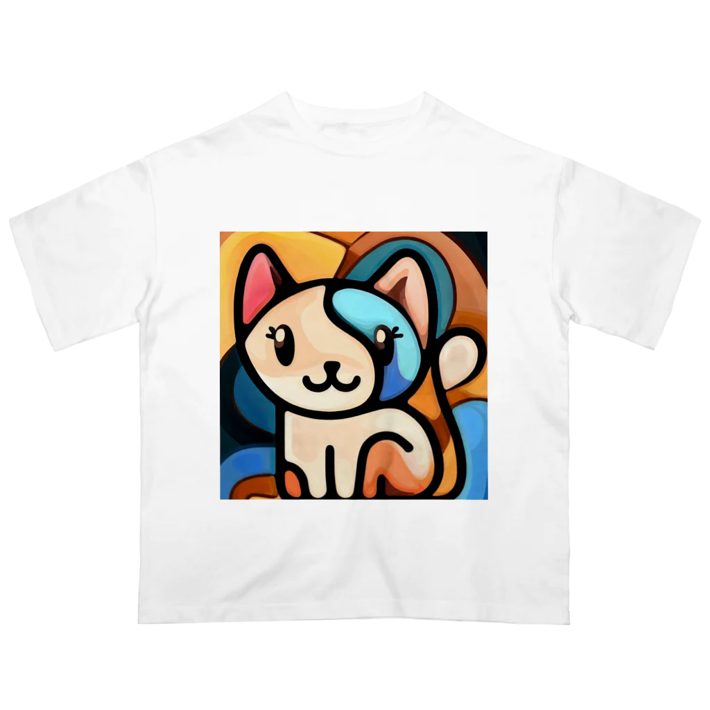 T2 Mysterious Painter's ShopのMysterious Cat オーバーサイズTシャツ