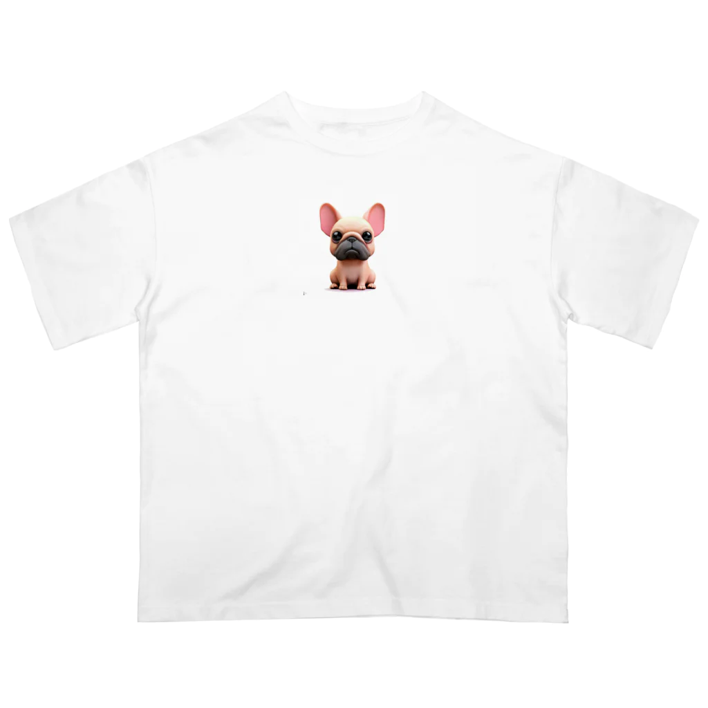 sweetsmailstudioの3Dイラスト　フレンチブルドック オーバーサイズTシャツ