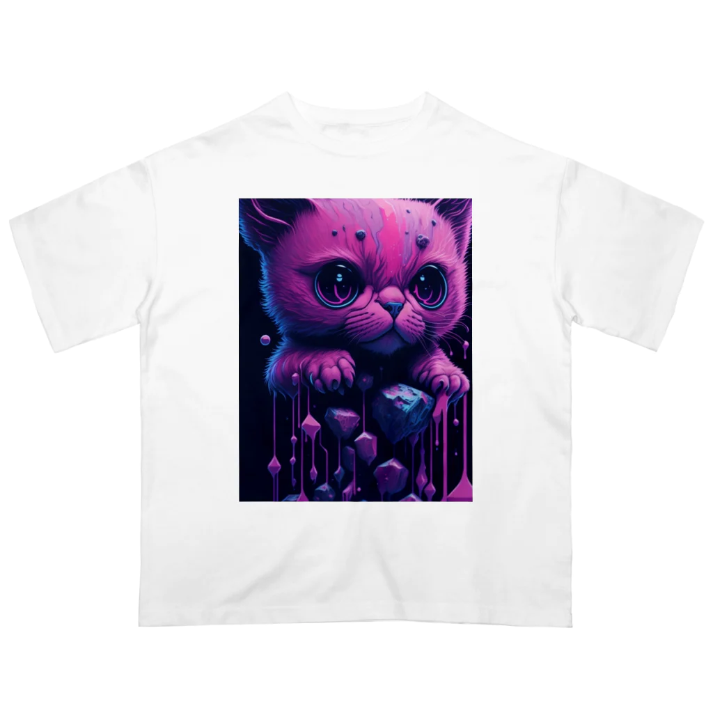 SHITON SHOPのスプラッシュアート✖️ダークファンタジー　キャット Oversized T-Shirt