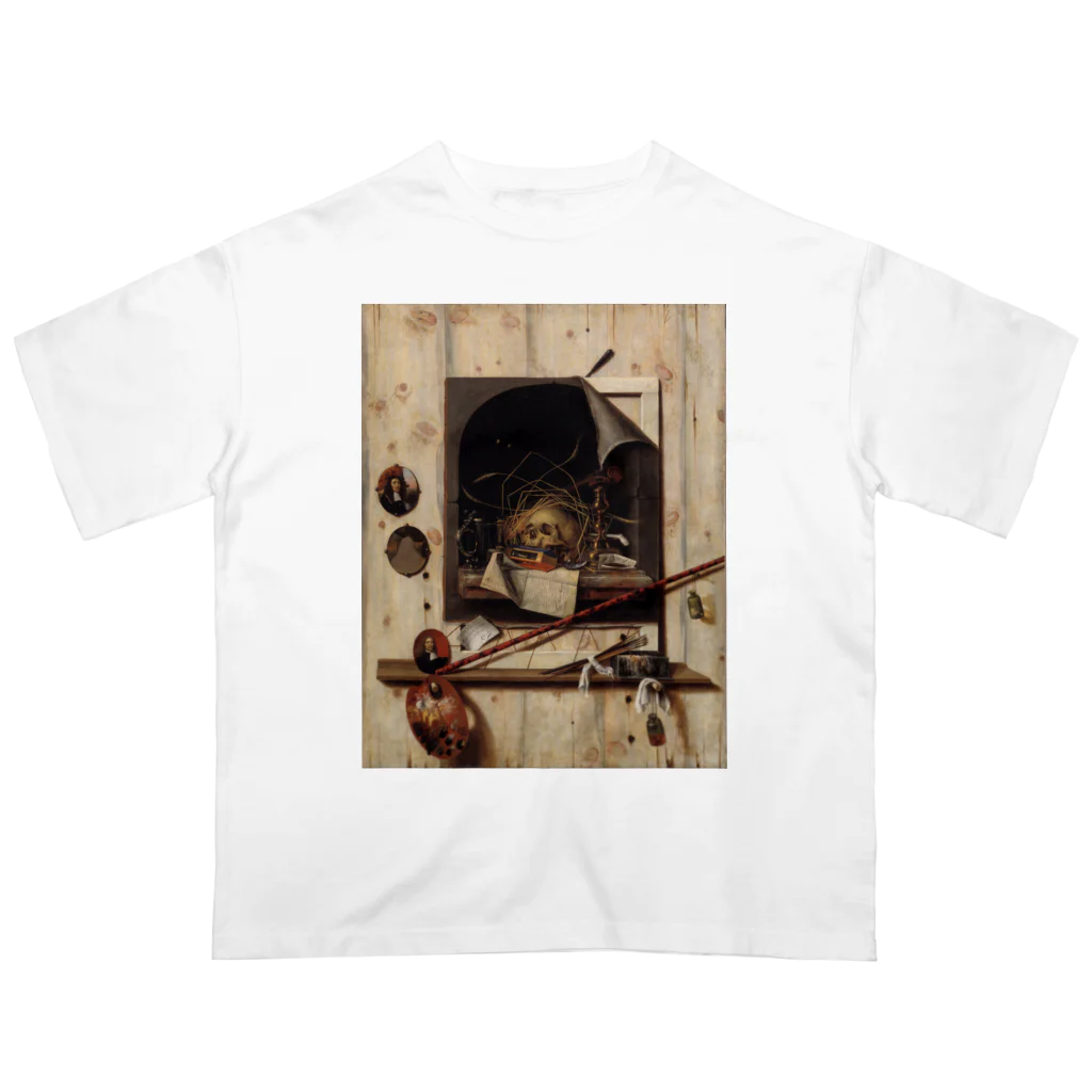 世界美術商店のヴァニタス画のあるアトリエの壁 / Trompe l'oeil with Studio Wall and Vanitas Still Life オーバーサイズTシャツ