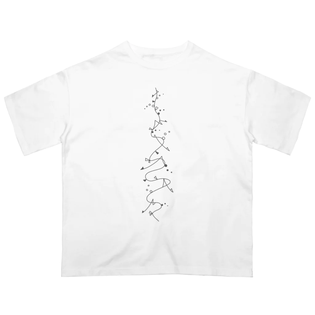 whiteのきらきら_グレー オーバーサイズTシャツ