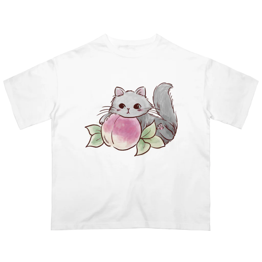 猫のきぬくんのお店のあごのせにゃん オーバーサイズTシャツ