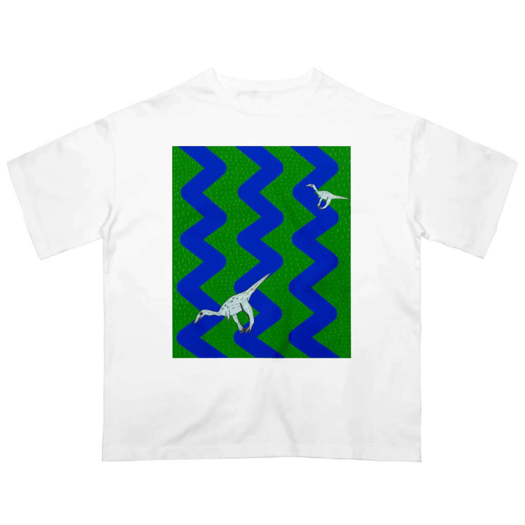 DiNOSAUR MARKeT/恐竜の旅する恐竜モノニクス　Wild Rivers オーバーサイズTシャツ