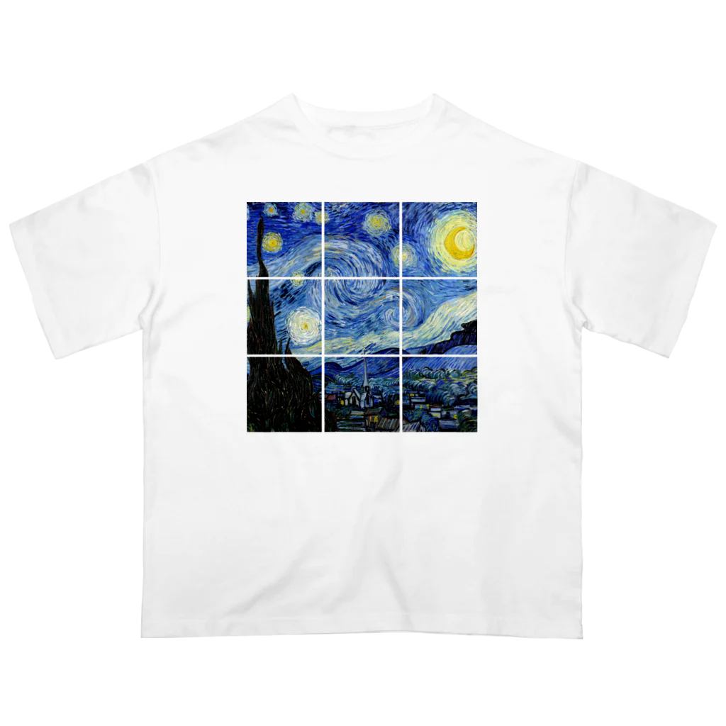 art-LaboのSquare ゴッホ 【世界の名画】 星月夜 ポスト印象派 絵画 美術 art オーバーサイズTシャツ