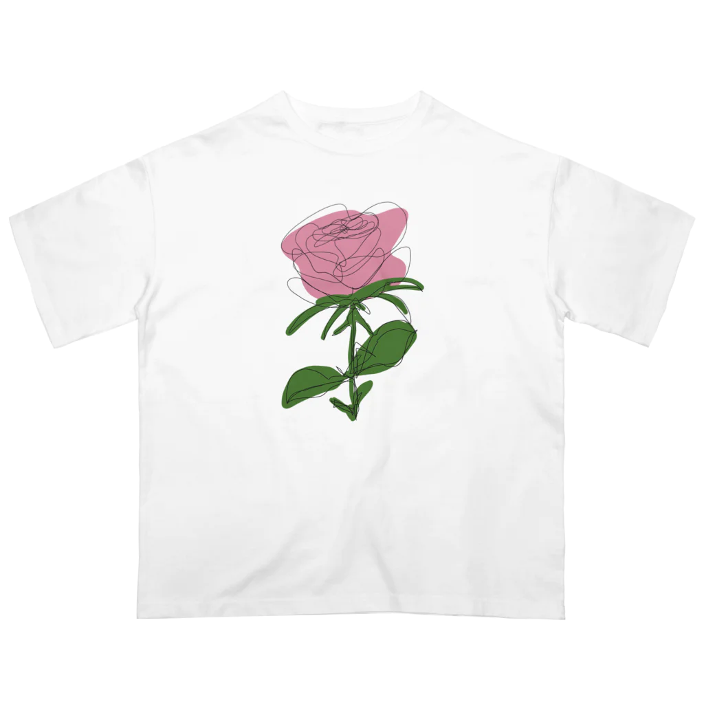 サラスシのmy ROSE ピンク Oversized T-Shirt