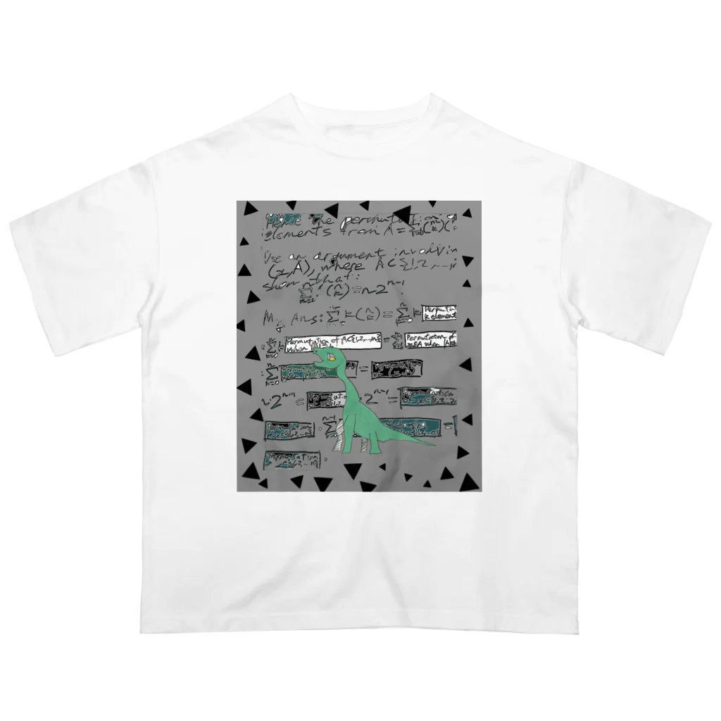 DiNOSAUR MARKeT/恐竜の考える恐竜 竜脚類  鳩の巣原理 Oversized T-Shirt