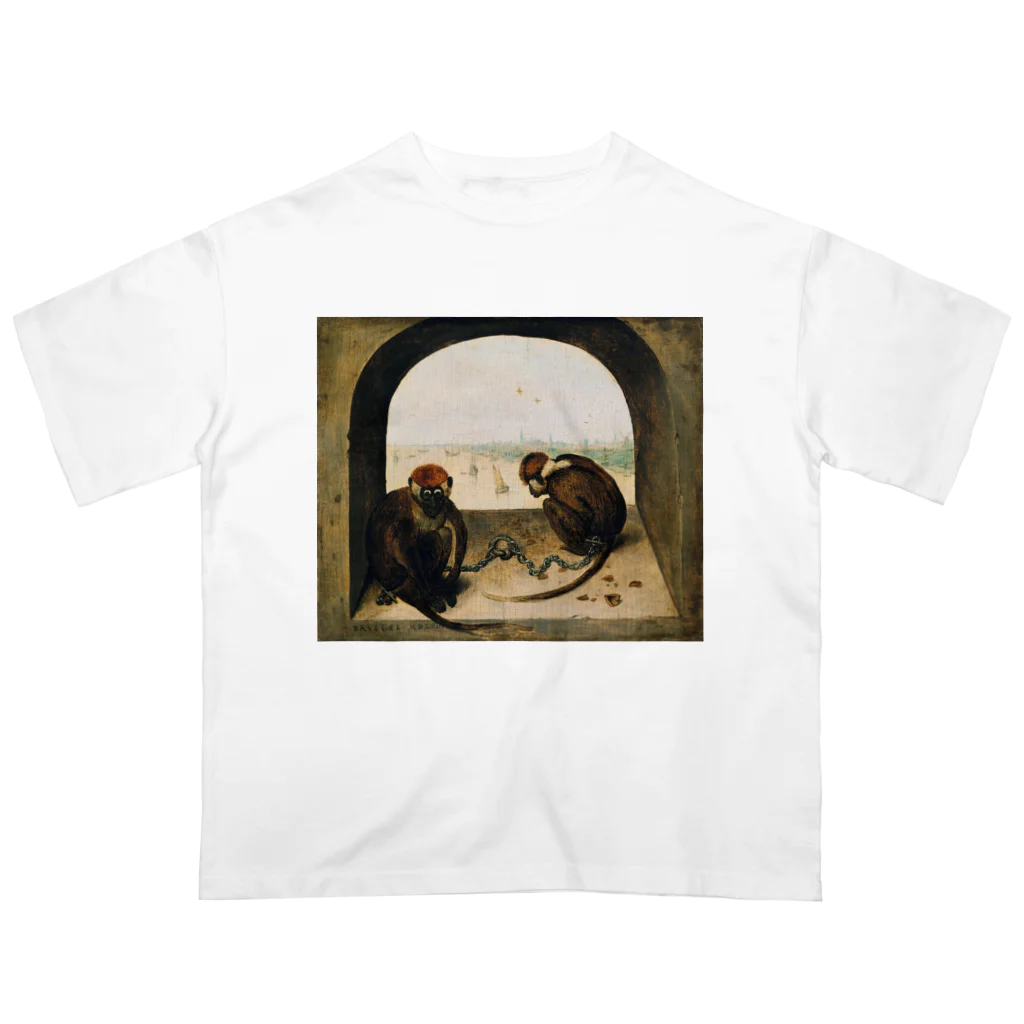 世界美術商店の二匹の猿 / Two Monkeys Oversized T-Shirt