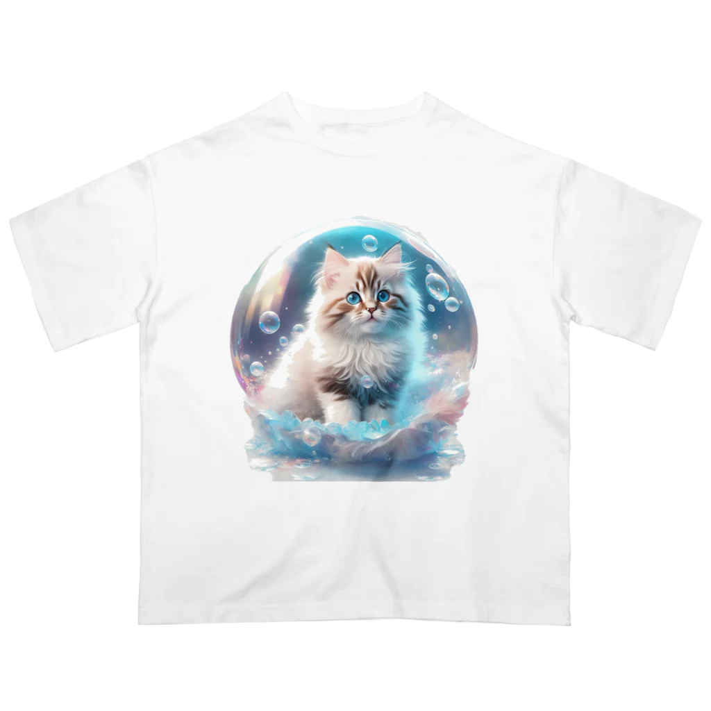 aianimalartyamaのしゃぼんねこc オーバーサイズTシャツ