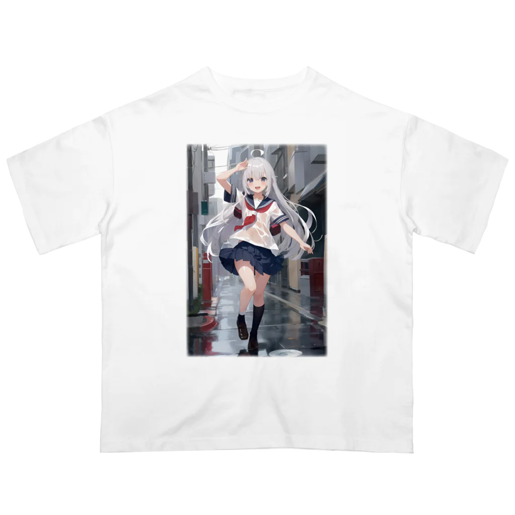 KAZAHANAの雨上がりの少女 Oversized T-Shirt