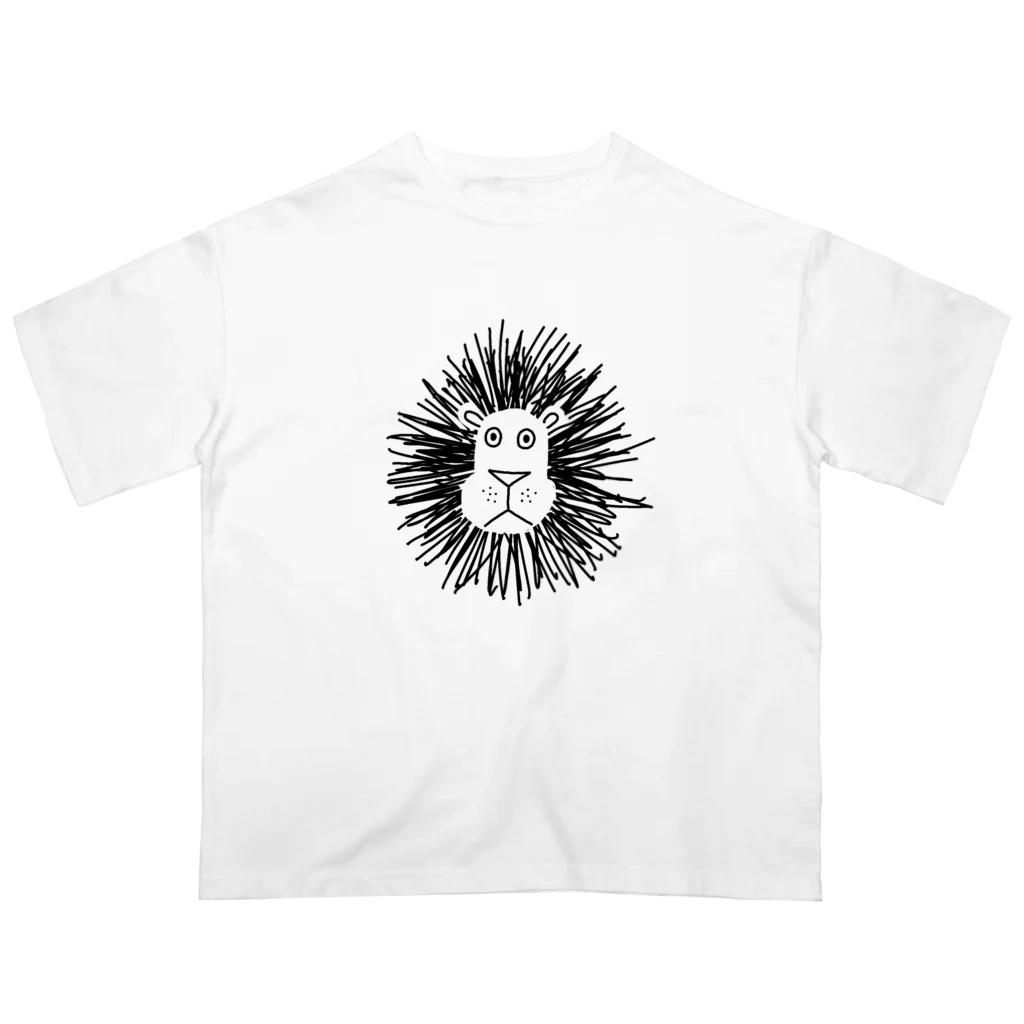 【KOTCH】 Tシャツショップの走り書きライオン オーバーサイズTシャツ