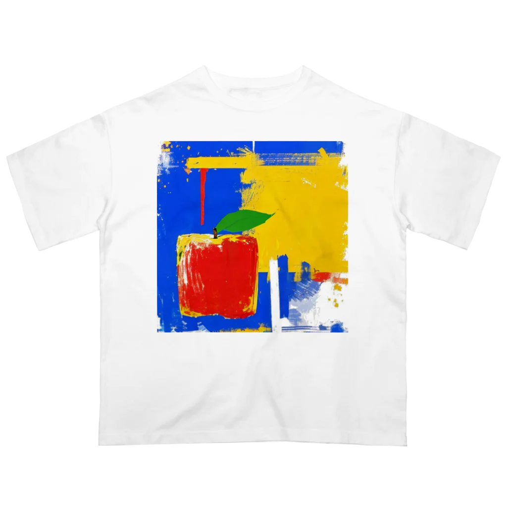 にょんのTシャツ屋さんのりんごアート Oversized T-Shirt