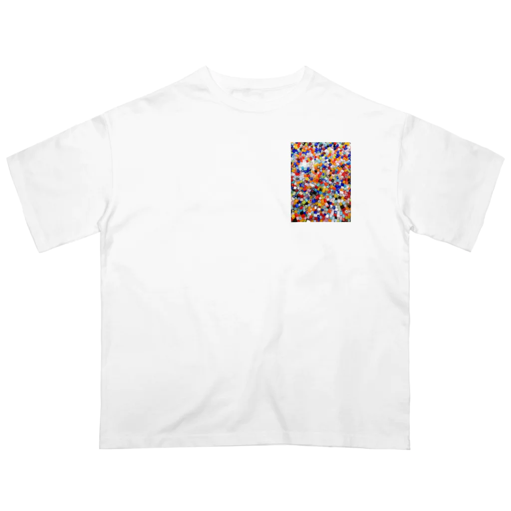 米農家の絵描きのガラス玉たち オーバーサイズTシャツ