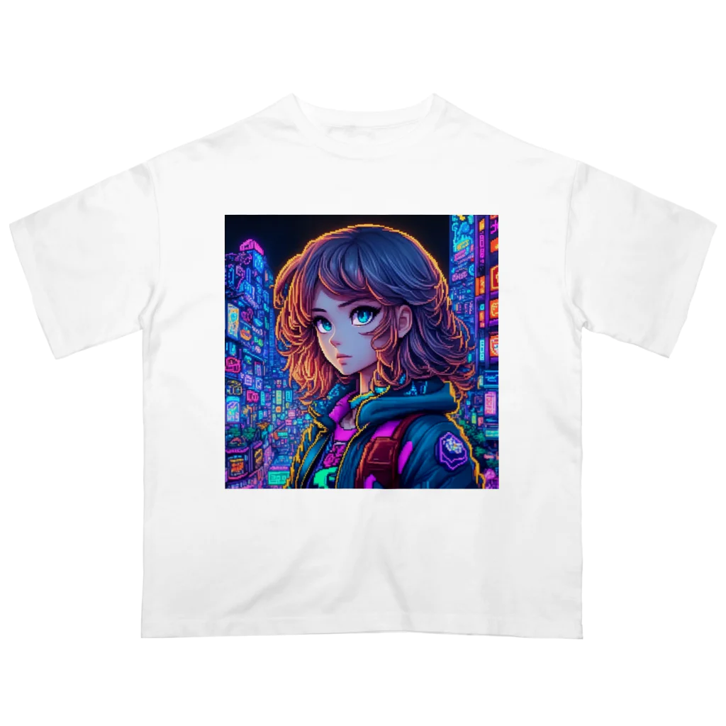 aokitaのAI art girl -pixel art- Oversized T-Shirt