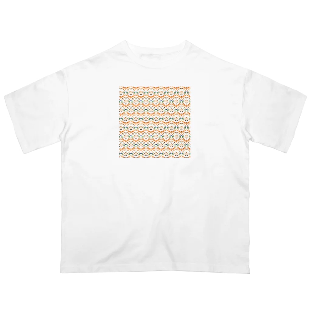 🍩tarojiro(たろじろ) shop🍩のCOLORFUL POPCORN MONSTERS by AI模様 オーバーサイズTシャツ