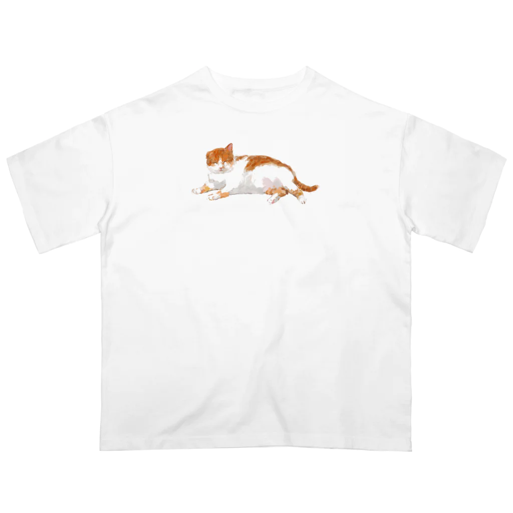 kopaさんと6匹の猫🐾にゃんこグッズのおみせのこはく オーバーサイズTシャツ