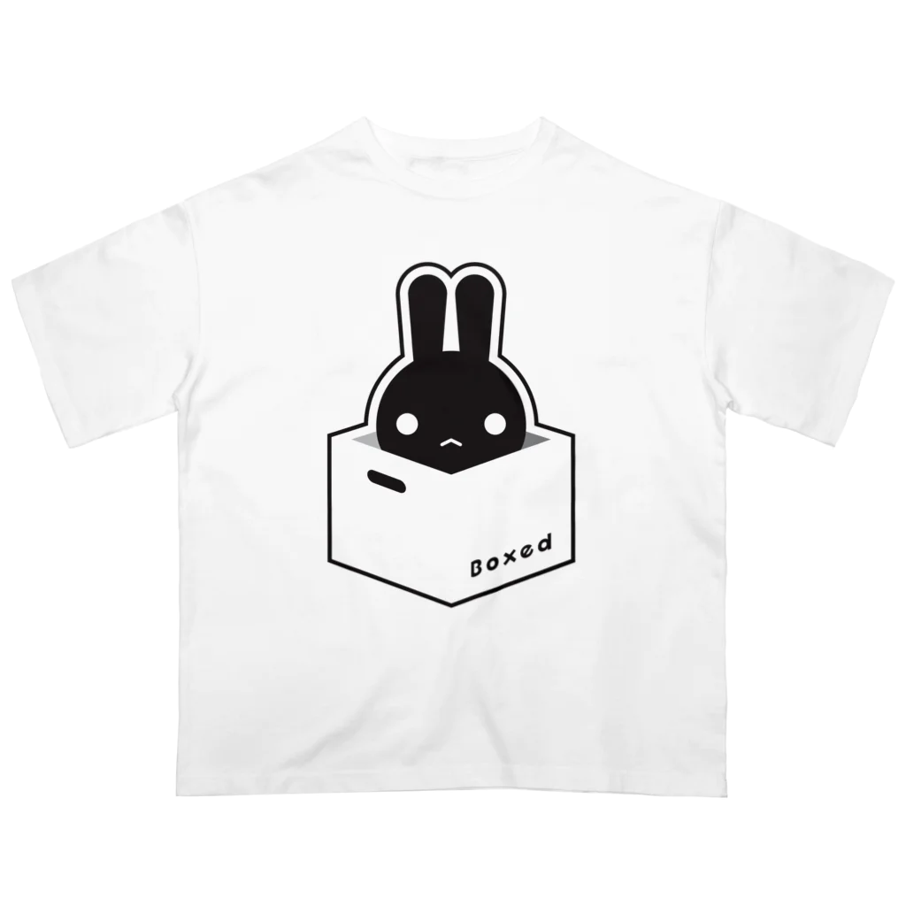 ツギハギ ニクの【Boxed * Rabbit】黒Ver オーバーサイズTシャツ