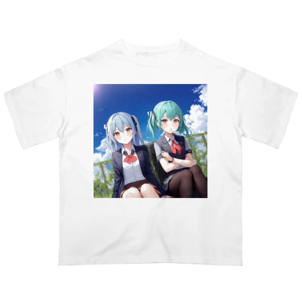 未来アニメスタジオのAIキャラクター24 オーバーサイズTシャツ