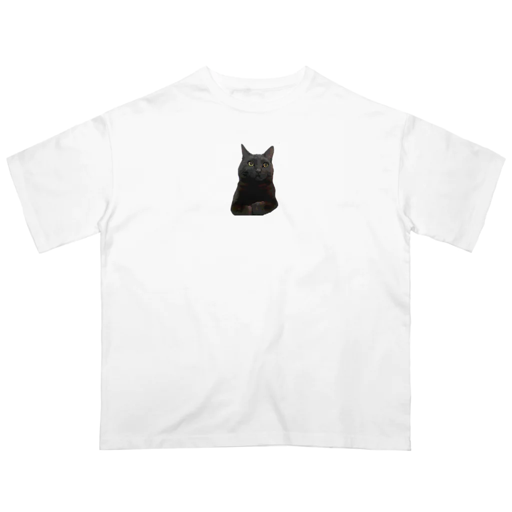 MKPoppp! shopのぼんやり黒猫 オーバーサイズTシャツ