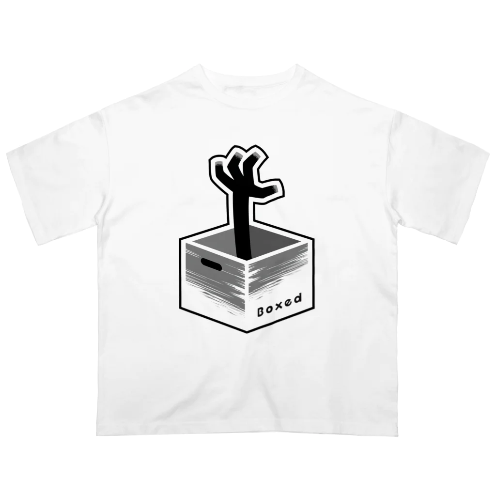 ツギハギ ニクの【Boxed * Horror】黒Ver オーバーサイズTシャツ