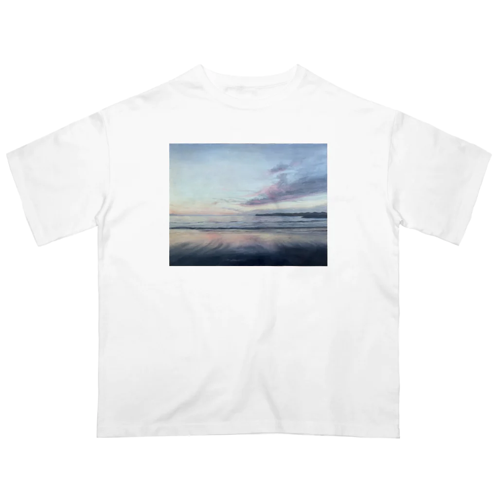 yumik0zai_shopの夕焼け_屏風ヶ浦 オーバーサイズTシャツ