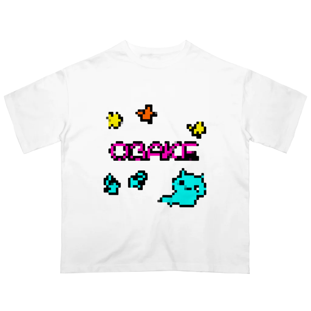 しらせのドット絵ビビットおばけねこちゃん オーバーサイズTシャツ