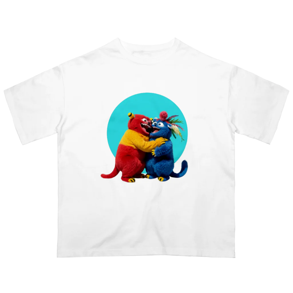 ソワソワのポカポカ_シアン オーバーサイズTシャツ