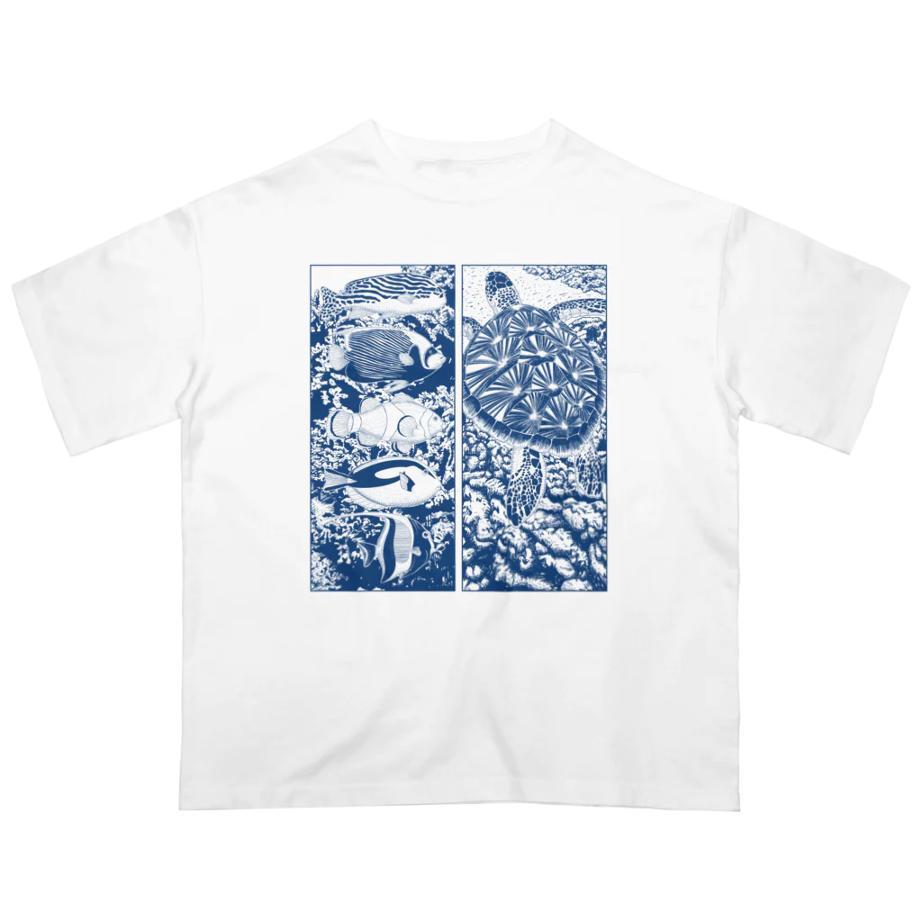 MizuHaruのBlue sea オーバーサイズTシャツ