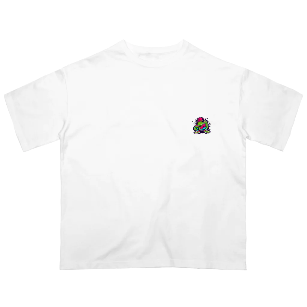 HIPHOPあにまるのHIPHOPな蛙 オーバーサイズTシャツ