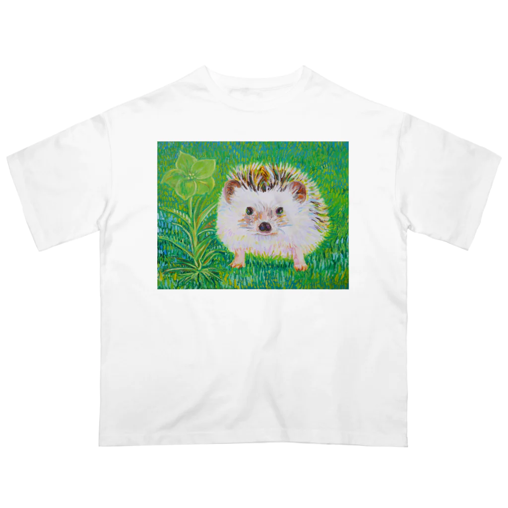 せど はるなのSUZURI shopの緑の花 Oversized T-Shirt