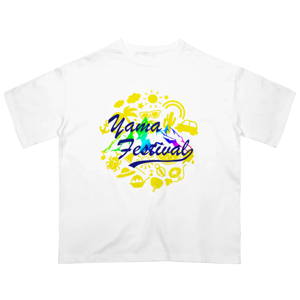 川上牧場のヤマフェスステッカー（黄色） Oversized T-Shirt