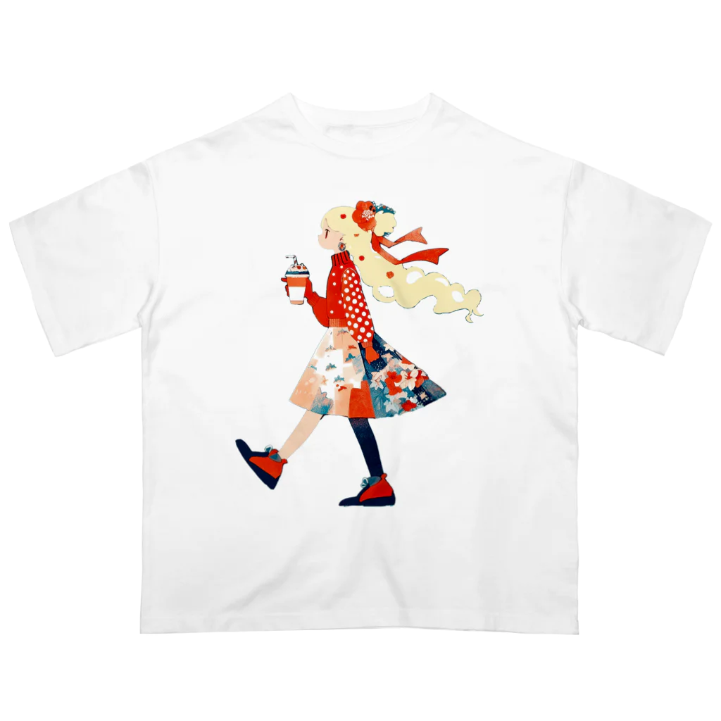 桜音ことこ企画のシェイクを持つ少女 Oversized T-Shirt