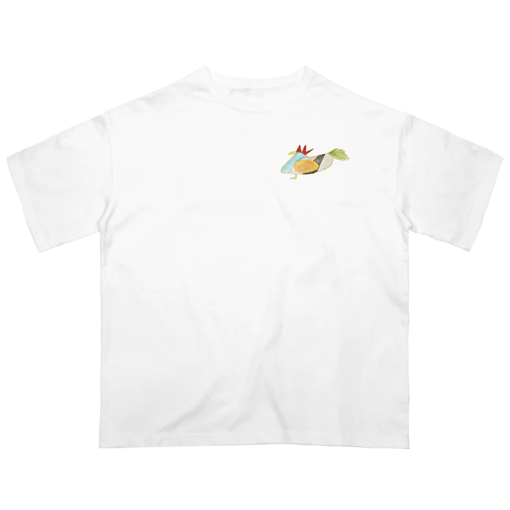 birds_snowdropsのにわとりカラフル Oversized T-Shirt