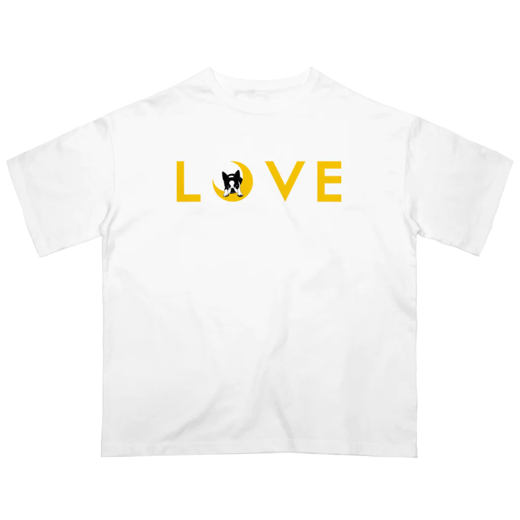 コチ(ボストンテリア)のボストンテリア(月LOVE)[v2.8k] オーバーサイズTシャツ