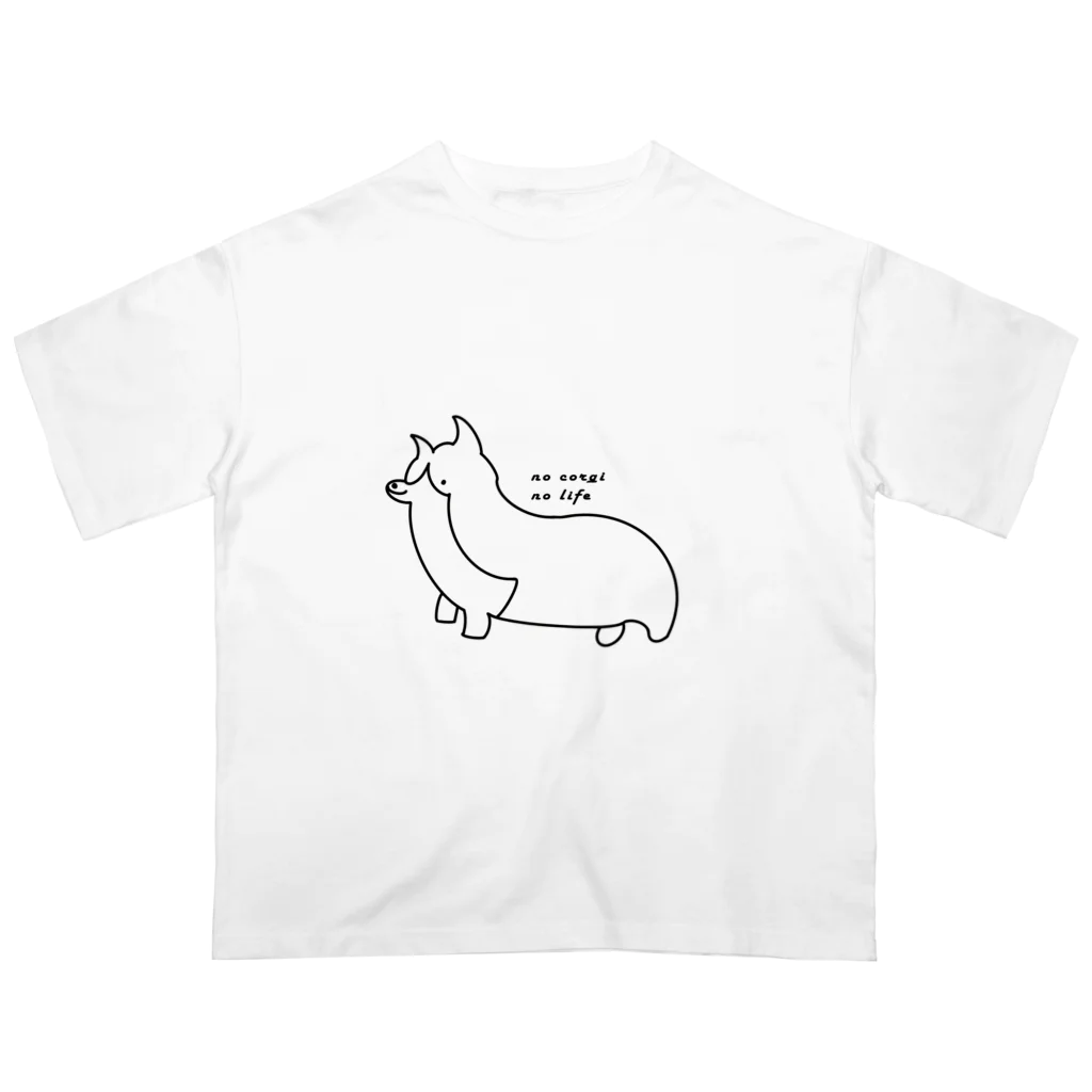 rumaimoのno corgi no life オーバーサイズTシャツ