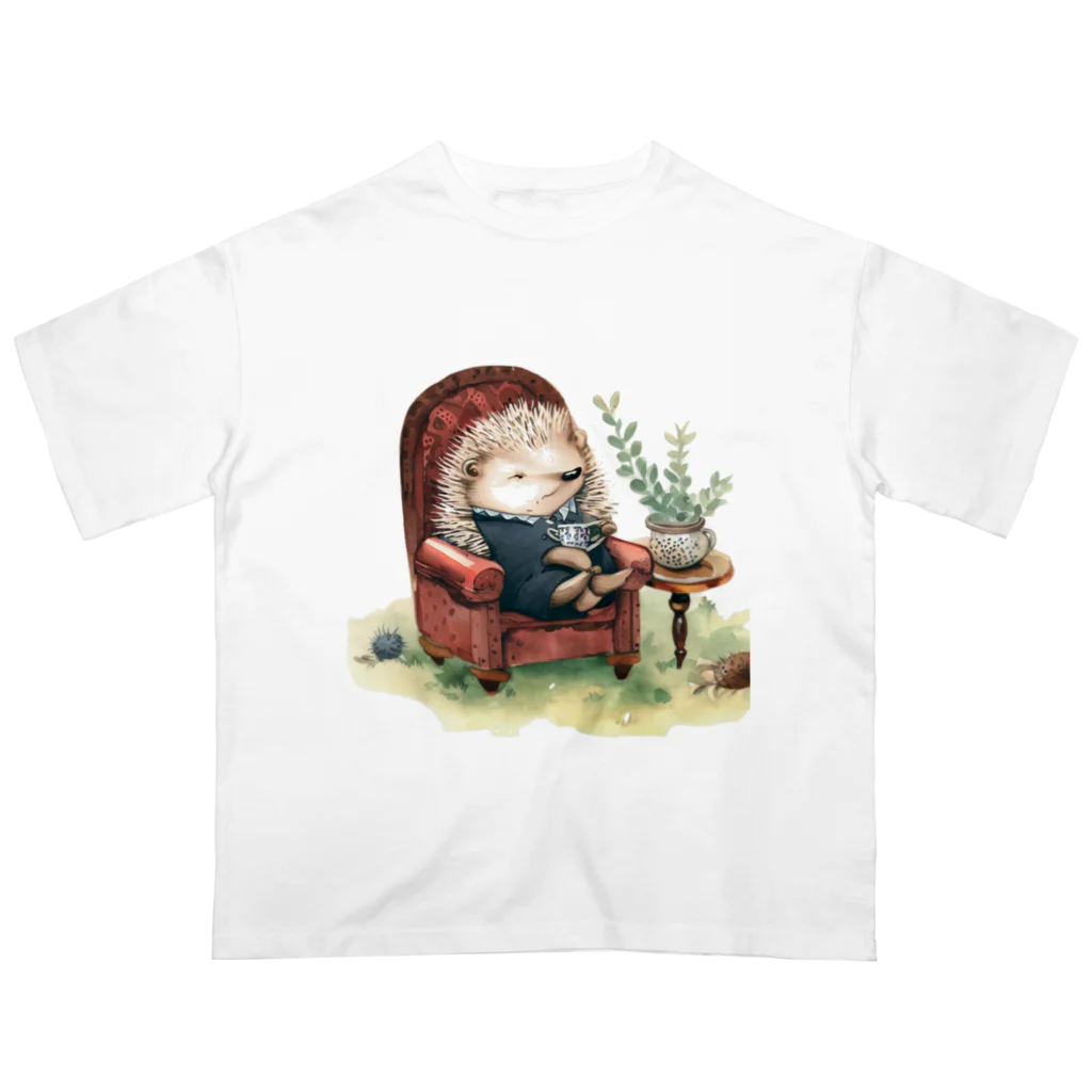 くりちゃんの寛ぐハリネズミ Oversized T-Shirt