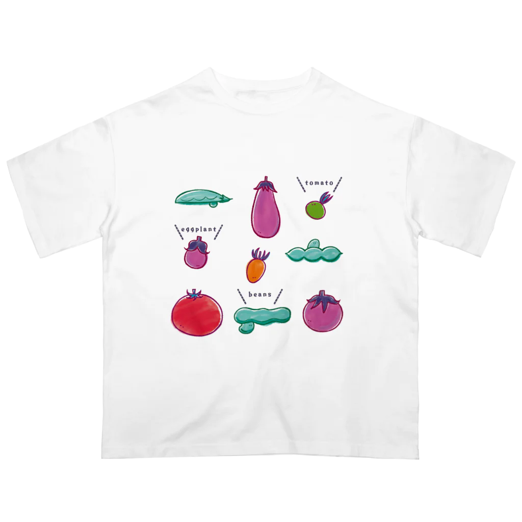 Aランチサラダ付SHOPの夏野菜たち Oversized T-Shirt