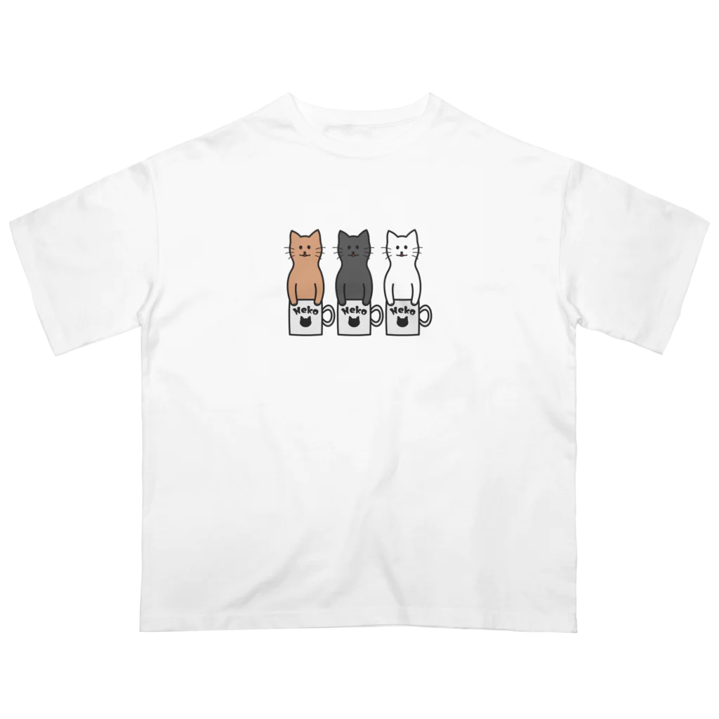 TGTの【猫コップ】 Oversized T-Shirt