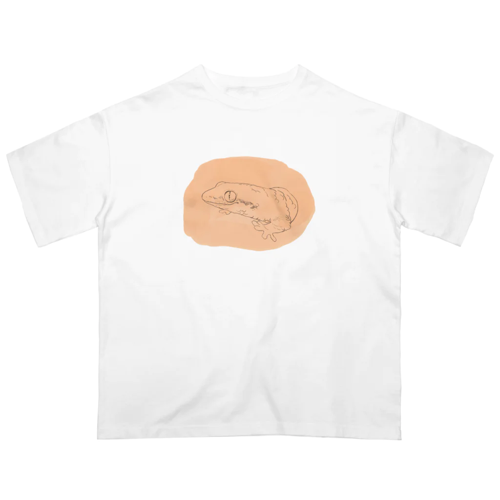 鮫山のオオバクチヤモリ オーバーサイズTシャツ